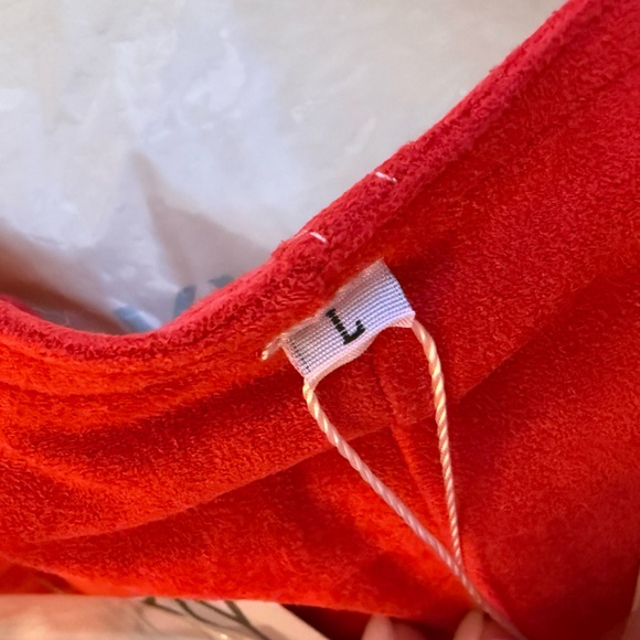 Oyrosy Western Cowboy Style Red Suede Silver Button Beige Tassel Jumpsuit NWT - Picture 12 of 12